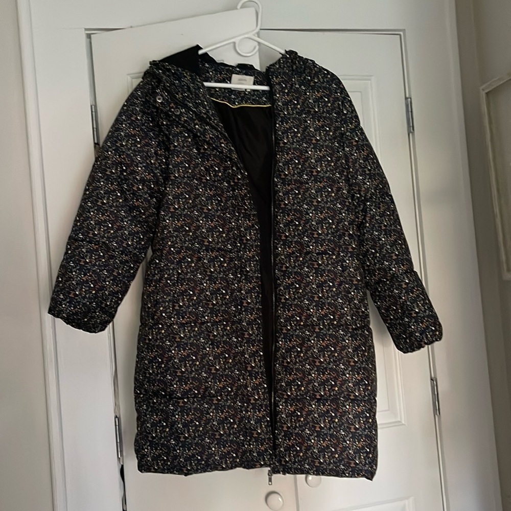 Anthropologie Nümph Puffer Coat - Blue Ditsy Floral